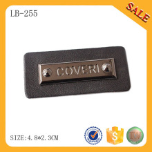 LB255 Schwarze Farbe Jeans Denim Metall Marke Gravierte Leder Logo Label Für Handtasche